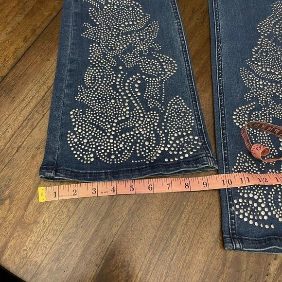 Studded Denim Flared Jeans - Picture 11 of 15